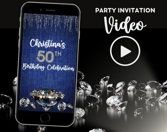 Denim and Diamonds Birthday Party Video Invitation (Digital Evite)