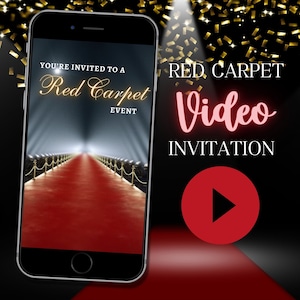 Red Carpet Video Invitation, Video Evite, Video Invite with photo, Red Carpet theme party, Animated invite, Party Invite, special Event