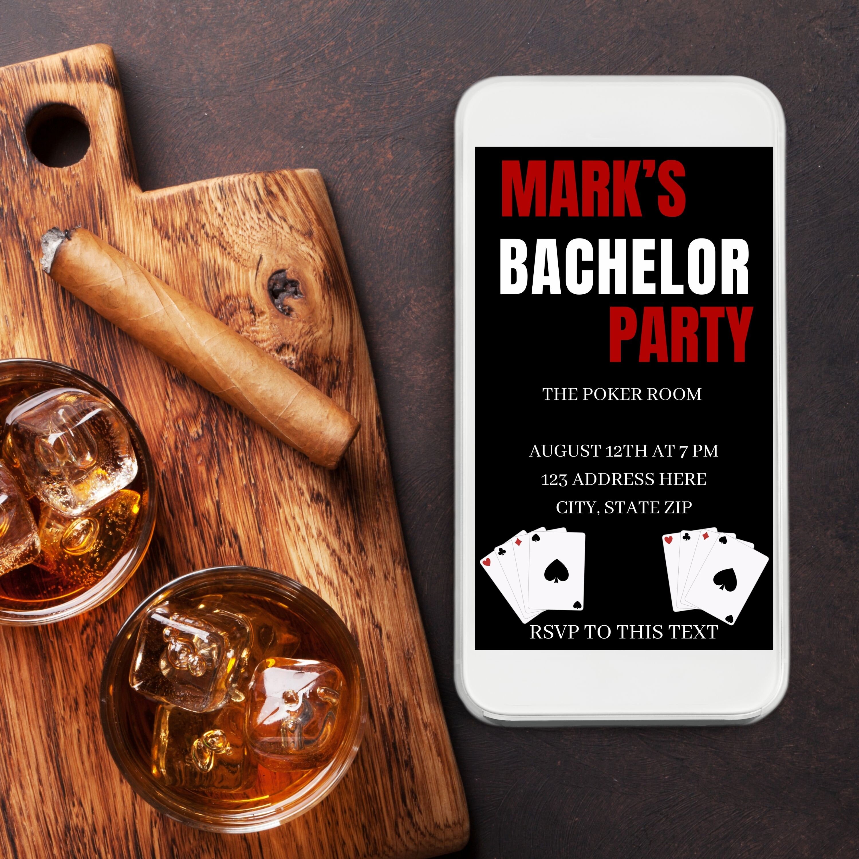 Editable Bachelor Party Evite Digital Invitation Canva Etsy