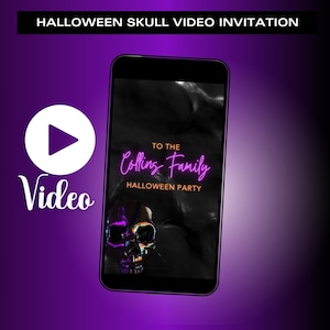 Leaking Skull Halloween Invitation, Halloween Party Invite, Halloween Evite, Animated Halloween Invitation
