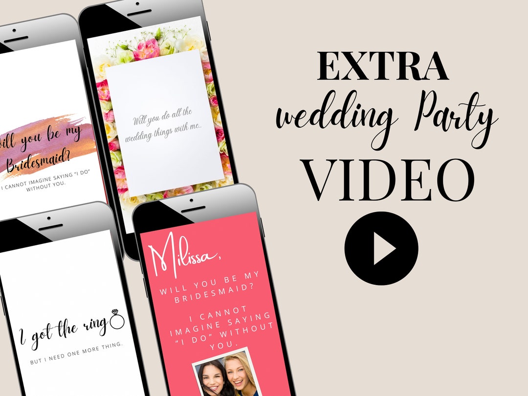 ADD ON Custom Video For Wedding Party Bridesmaid Proposal Etsy