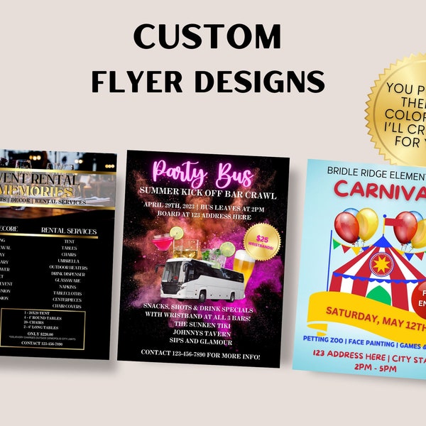 Custom Flyer, Flyer Design, Business Flyers, Advertising Flyer, Event Flyer