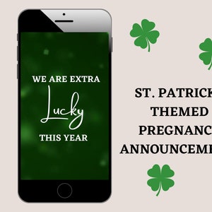 St Patricks thema Zwangerschapsaankondiging Video, Tekstvideo Babyaankondiging, Verrassingsaankondiging