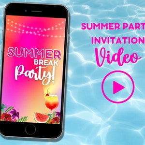 Summer Video Invitation, Summer Party, Pool Party, BBQ Party, Summer Theme Evite, Animated Invite, Summer Birthday Invite,