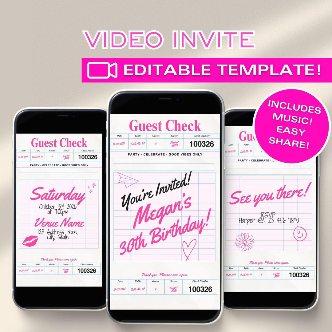 Safetalk Invitations Editable Guests Check Video Invitation, Women’s and Girls Theme Party ...