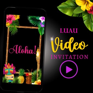 Luau Video Invitation, Tiki Inivte, Luau Party Evite, Video Evite, Tropical Party, Tropical Invite, Luau Theme invitation