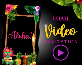 Luau Video Invitation, Tiki Inivte, Luau Party Evite, Video Evite, Tropical Party, Tropical Invite, Luau Theme invitation