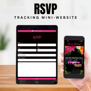 RSVP Tracking Website Add on Purchase, Mini Website, Rsvp Form, Video Website