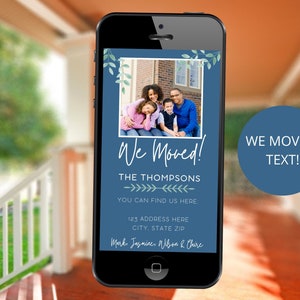 We Moved Text Message, Moving Announcement, New Address Announcement, Text Announcement, Moving Evite, We moved Evite