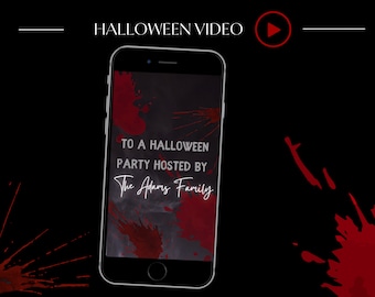 Halloween Party Video Invite, Video Evite, Blood Invite, Scary Invitation, Halloween Invitation, Halloween Birthday, Video Invitation