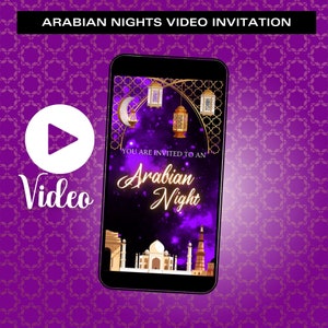 Invito video in arabo, invito per festa marocchina, invito Mehndi, festa a tema arabo