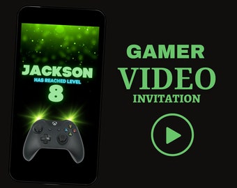 Video Game Video Invite, Gaming Invitation, Gaming Evite, Video Game Theme Party, Gamer invite, Video Evite