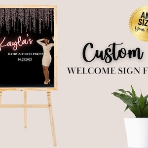 Digital Welcome Sign, Custom Welcome Sign, Birthday Decorations, Bachelorette Sign, Birthday Sign, Sign with Photo, Digital File