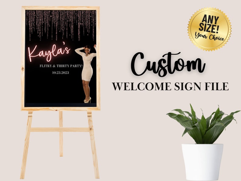 Digital Welcome Sign, Custom Welcome Sign, Birthday Decorations ...