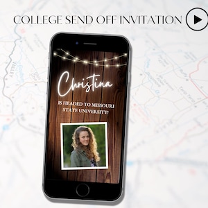 College send off video invitation, Trunk Party Invite, Video Evite, Graduation Party Invite