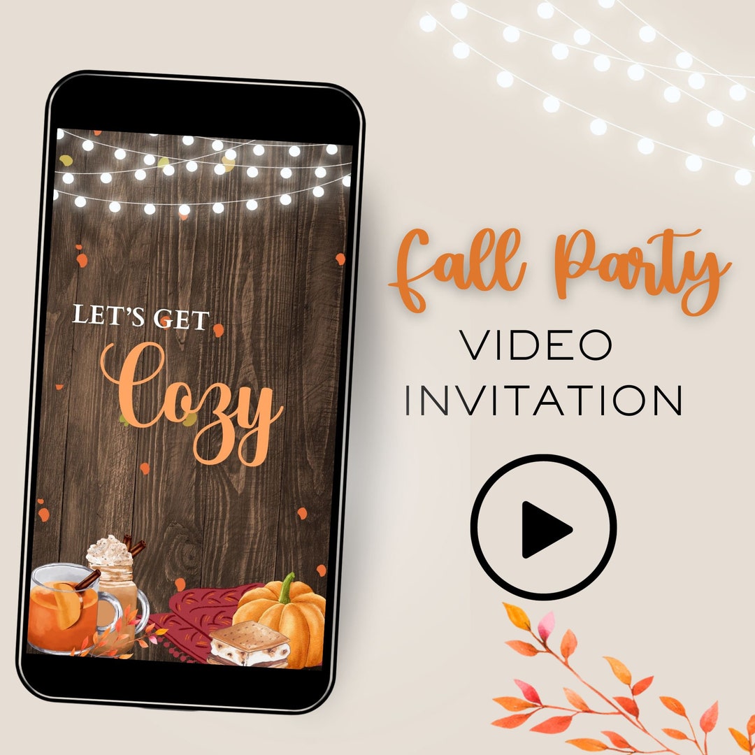 Fall Party Video Invitation, Fall Vibes Invite, Video Evite, Video ...