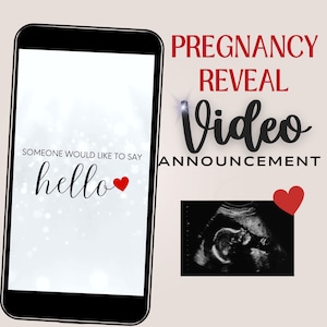 Animated Pregnancy Announcement Video, Text It Out, Text Announcement, Baby Announcement, We’re Pregnant surprise