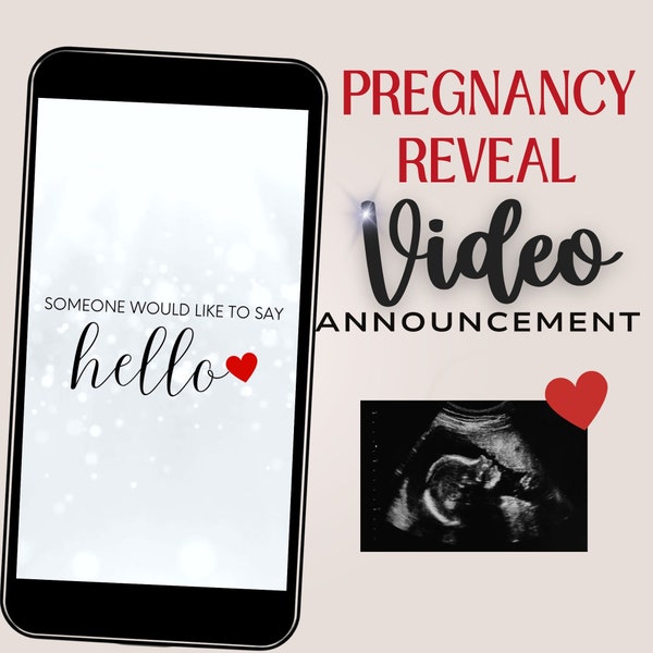 Animated Pregnancy Announcement Video, Text It Out, Text Announcement, Baby Announcement, We’re Pregnant surprise