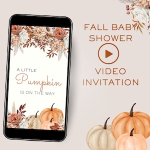 A Little Pumpkin Baby Shower Video Invitation, Fall in Love Invite, Fall Themed Baby Shower, Baby Shower Video Invitation