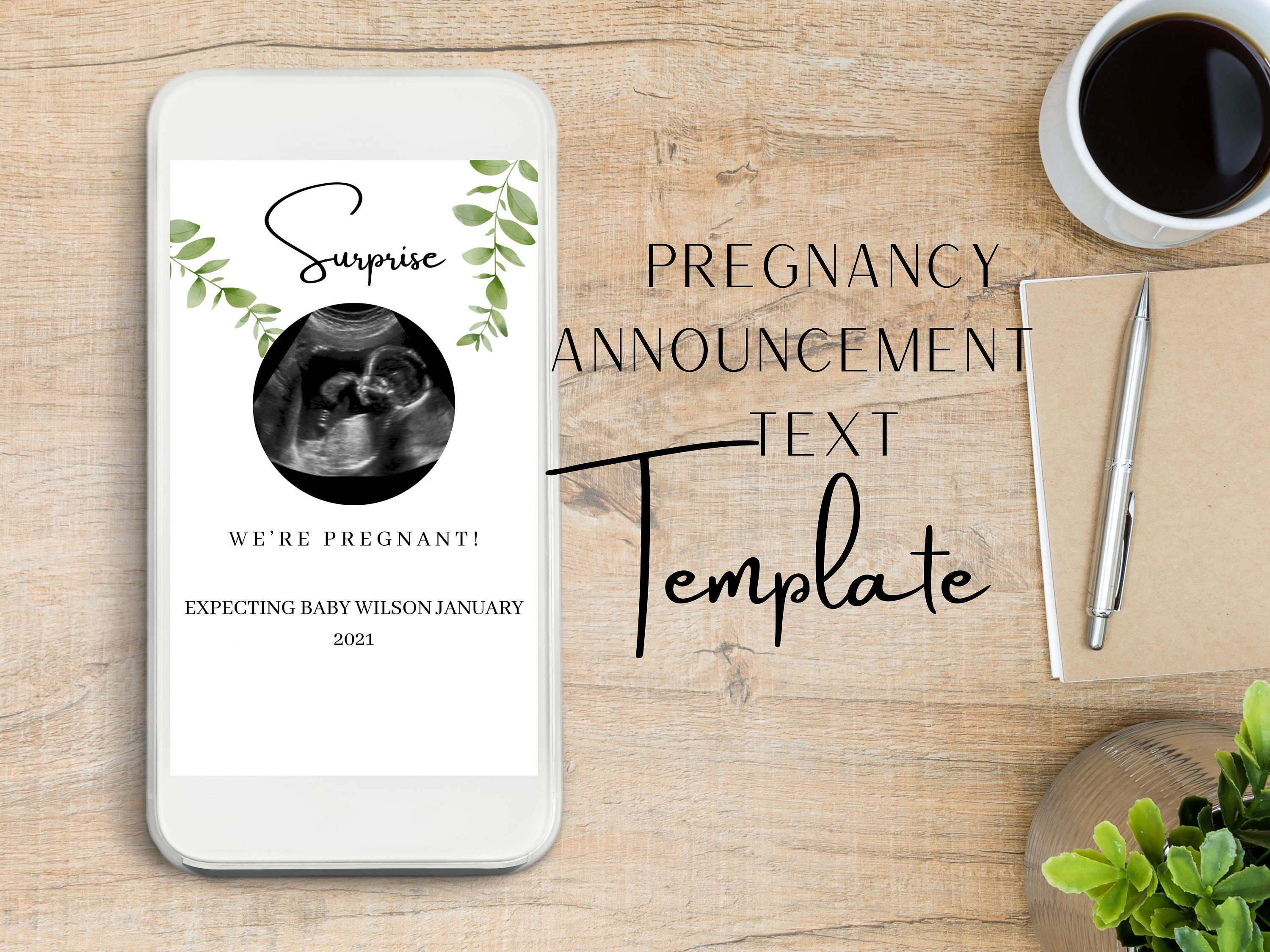 Pregnancy Announcement Text Evite Announcement Were Etsy