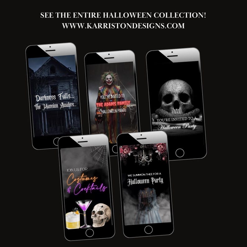Gothic Halloween Video Invitation, Halloween Party Invite, Costume Party Invite, Video Evite, Spooky Inivte image 8