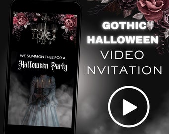 Gothic Halloween Video Invitation, Halloween Party Invite, Costume Party Invite, Video Evite, Spooky Inivte