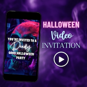 Animated halloween Video  Invitation, Halloween party invitation, costume party invite, Invite text, evite