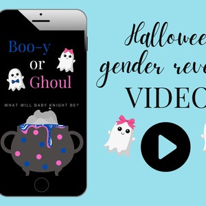 Halloween Boo-y or Ghoul Gender Reveal Video, Message Video, Halloween Gender Reveal, Digital Video