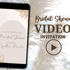 Boho Bridal Shower Invitation, Video Invite, Bohemien Invitation, Video Evite, Boho theme, Modern Bridal Shower, Animated Invite