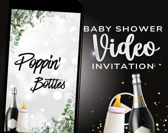 Poppin' Bottles Baby Shower Video Invitation, Baby Bottle Theme