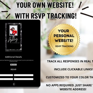 RSVP Tracking Website Add on Purchase, Mini Website, Rsvp Form, Video Website