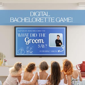 Digital Bachelorette Game Presentation, What did the Groom Say Game, Canva Presentation Game, Bachelorette TV Game