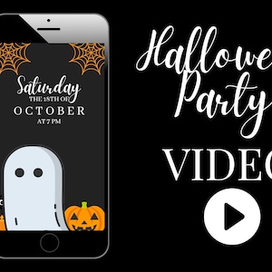 Animated halloween Video Invitation, Halloween party invitation, costume party invite, Invite text, evite