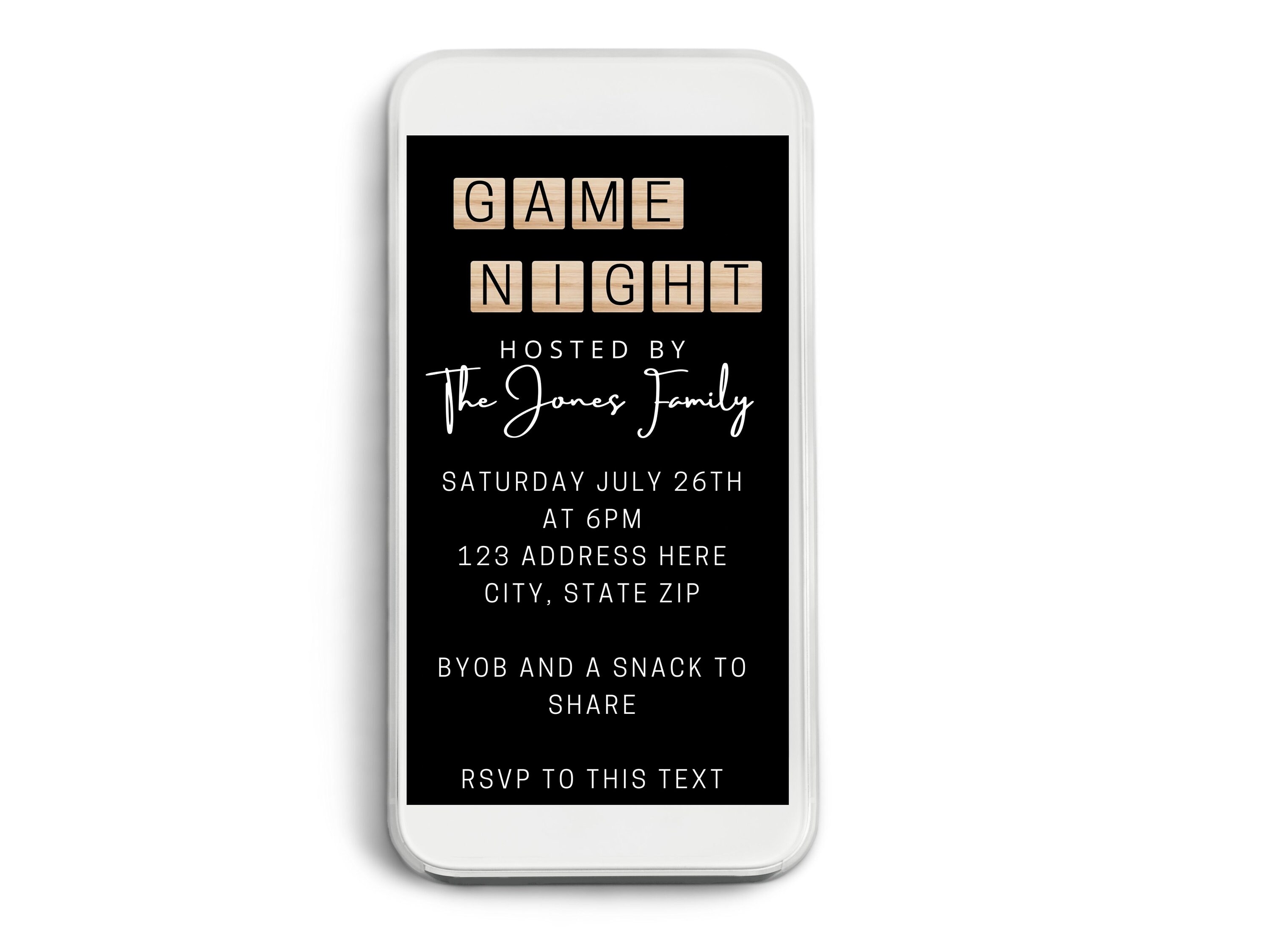 Game Night Evite Game Night Invitation Text Invitation SMS Etsy