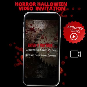 Horror Halloween Video Invitation,Scary Halloween Party Invite, Costume Party Invite, Video Evite, Spooky Inivte