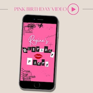 Video Invitation, Girls Invite, Video Evite, Pink invite, Mobile Video Invite, Animated Invite