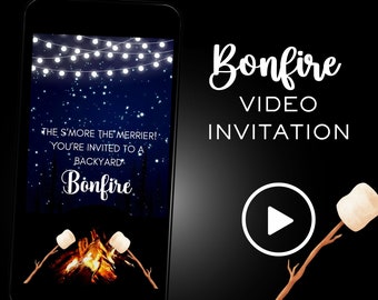 Bonfire Birthday Party Video Invitation, Backyard Evite (Digital)