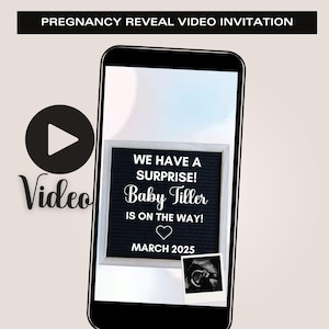 Animated Pregnancy Announcement Video, Text It Out, Text Announcement, Baby Announcement, We’re Pregnant surprise
