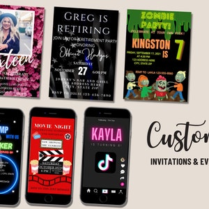 Custom Evite Order, Create What You Want, Invitation Order
