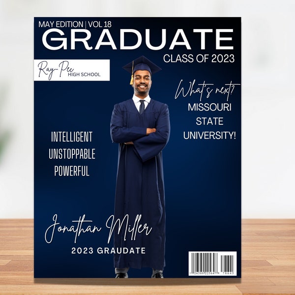 CUSTOM Magazine Cover, Digital File, Personalized Magazine Cover, Graduate Gift, Graduate Magazine Cover, Graduation Gift