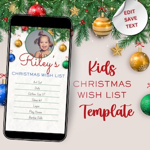 Weihnachtswunschliste Textnachricht, bearbeitbare Wunschliste, bearbeitbare Weihnachtsliste, Weihnachtsmannliste, Weihnachtsmann, Kinderweihnachtsliste, Feiertagsliste