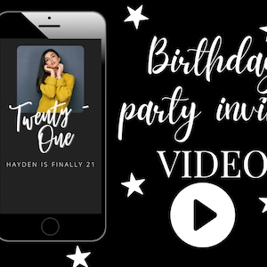 21st birthday video Invitation, 21st birthday, 21, Video  Invite, customizable Birthday and Invitation, iMessage video
