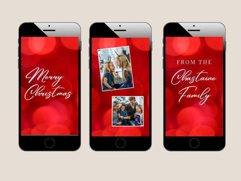 Digital Christmas Card Video Text Card Personalize Christmas Etsy