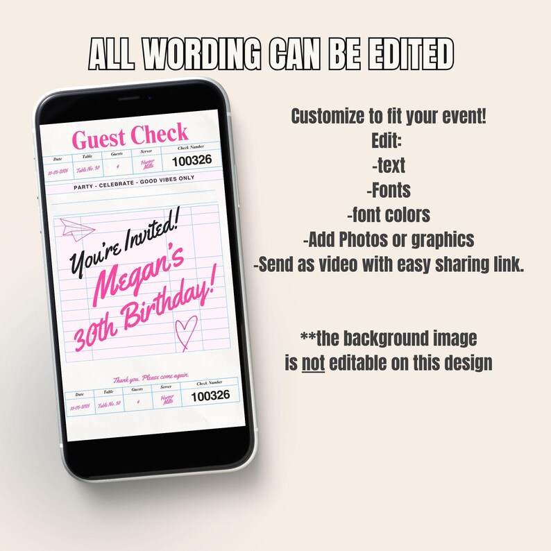 Safetalk Invitations Editable Guests Check Video Invitation, Women’s and Girls Theme Party ...