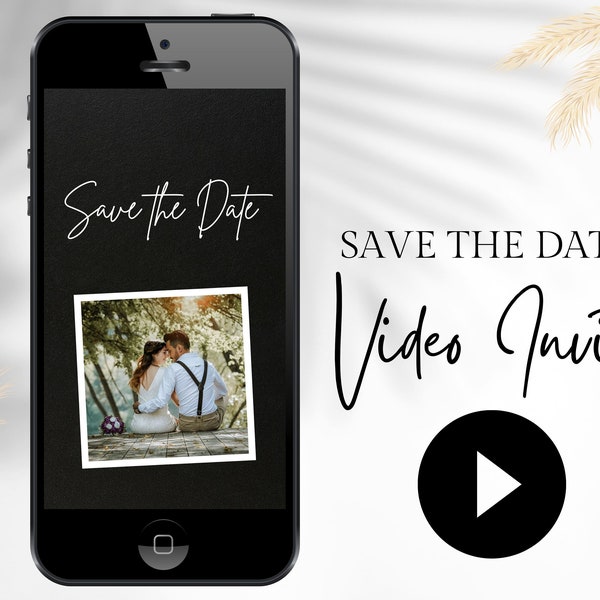 Animated Save The Date Wedding Video, Digital Save The Date, Text Message Video, Animated Card, save the date with photo, modern save the