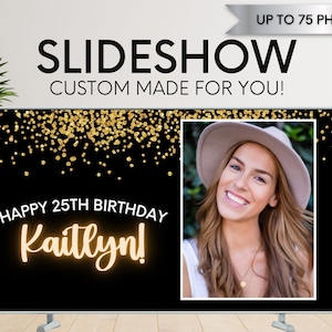 Custom Slideshow, photo slideshow, 75 photos, birthday Slideshow, Wedding Slideshow, Funeral Slideshow, Animated Slideshow,