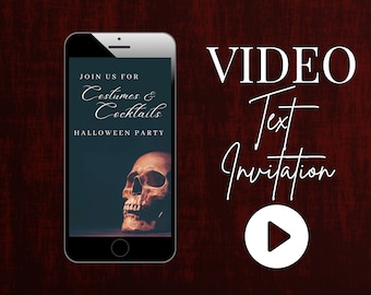 Animated halloween Video  Invitation, Halloween party invitation, costume party invite, Invite text, evite