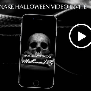 Halloween Party Video Invite, Halloween Invite, Halloween Invitation, Skull Evite, Snake Invite, snake Theme