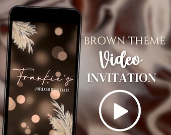 Brown Theme Birthday Video Invitation, Animated Evite