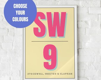 Custom Postcode Art Print | PHYSICAL PRINT | Personalised Location Wall Decor